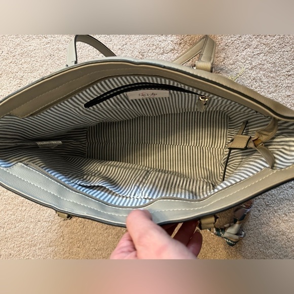 Kate & Alex Cuffaro Italian Design Beige Tote zip up bag - Picture 6 of 16